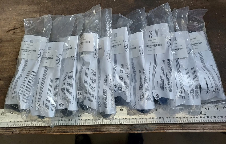 NIB  (lot of 10) Motorola Lip Mount -17ft blk RG58 w/mini UHF connect 0180355a88 - Image 2 of 4
