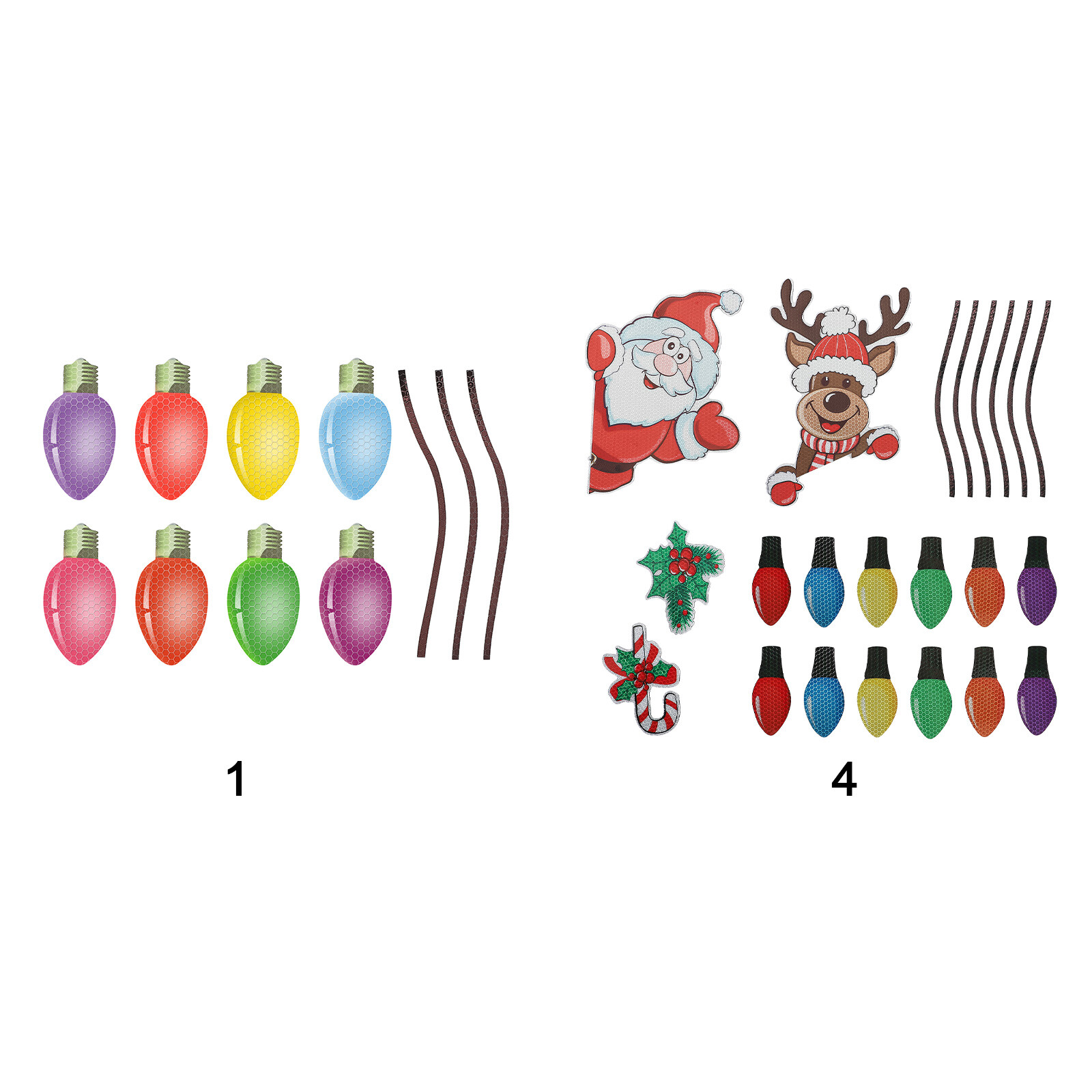 32*Reflective Light Bulbshaped Ornament Christmas Car