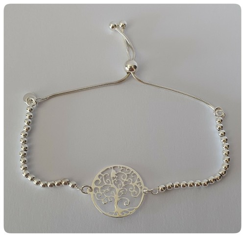 ARBOL DE LA VIDA PULSERA PLATA DE LEY AJUSTABLE TREE OF LIFE BRACELET SILVER - Imagen 3 de 3