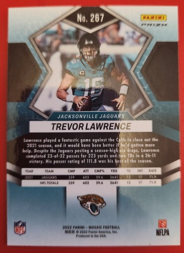Trevor Lawrence National Pride 2022 Mosaic No Huddle Silver Disco Prizm SP #267 - Picture 2 of 2