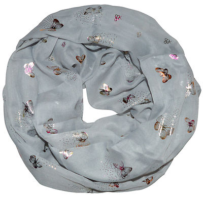 XXL Schlauchschal Infinity Loop Schal Rundschal Blumen Flower Schmetterling Butterfly 30 23858