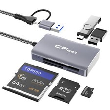 CFast Card Reader 5 in 2 CFast 2.0 SD/TF Memory Card Reader 5Gbps PD/USB 3.2 ...