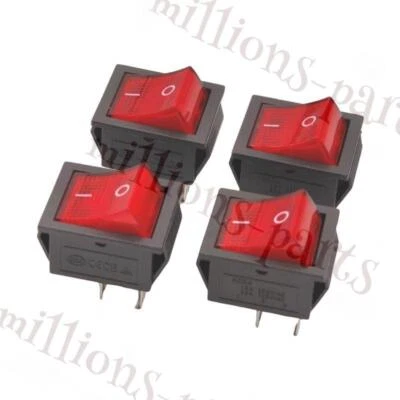 4PCS KCD4 4PIN 16A/30A 250V Rocker Boat Switch Terminals ON/OFF 25*31MM