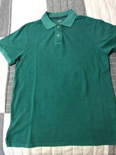 Men's Old Navy Green Polo Shirt Short Sleeve Solid 2 Button New Cotton