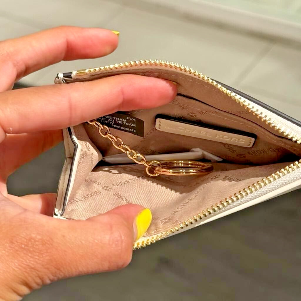 マイカルコース　key and coin purse Michael Kors Women Small Top Zip Coin Pouch Card Keychain
