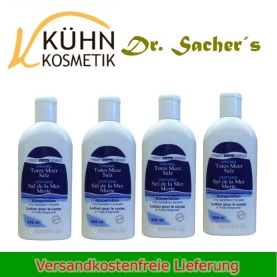 Totes Meer-Salz Körperlotion 4 x 250ml mit Sanddorn-Extrakt von Dr. Sachers