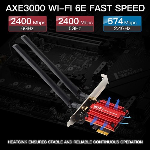 WiFi 6E AX210 PCIe Adapter AXE3000 5400Mbps BT5.3 for Windows 10/11 - Picture 16 of 24