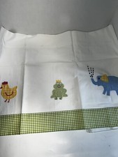 Pottery Barn Kids Alphabet Soup Valance Window Treatment Gingham Animals Zoo PBK