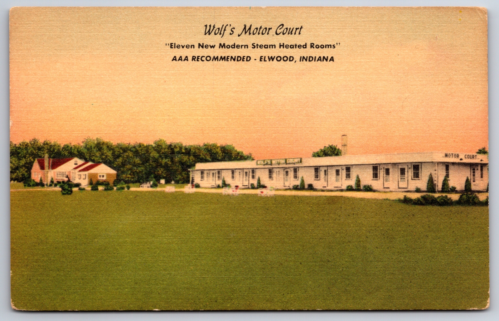 Elwood IndianaWolfs Motor CourtRoadside MotelOffice Homec1950 Linen