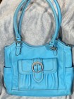 Chaps Teal Blue Faux Leather Purse