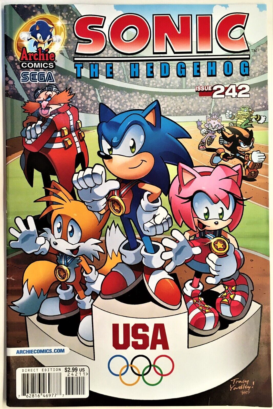 SONIC The HEDGEHOG Comic Book Issue #242 December 2012 AMY ROSE Bagged  Board VF