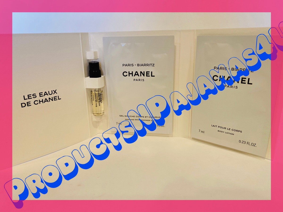 LOT of 3~Chanel BIARRITZ Sample SET Eau de TOILETTE~Shower GEL