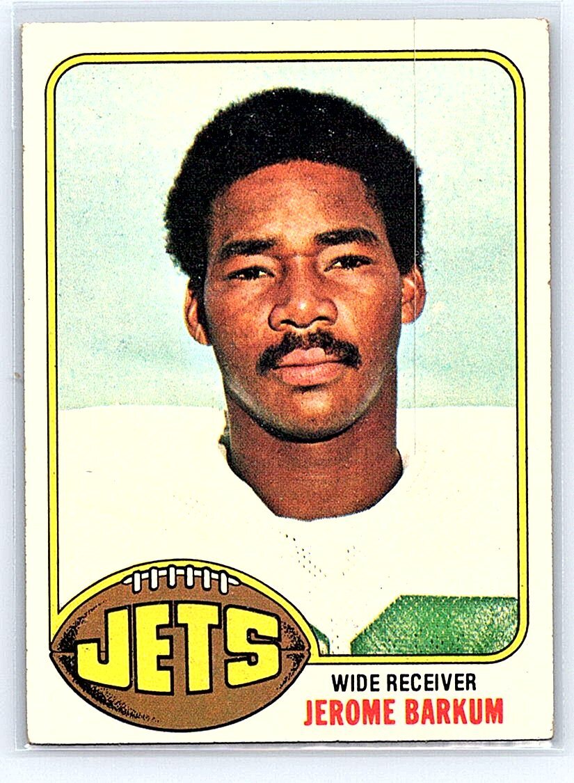 Jerome Barkum 1976 Topps #63 Football Card New York Jets | eBay