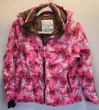 Garnet Hill Youth 10 Pink Puffer Jacket Full Zip Hooded Thermolite 2744