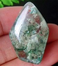 32x20x11mm Natural Green Ghost Crystal Quartz Free Shape Pendant Bead BQ64895