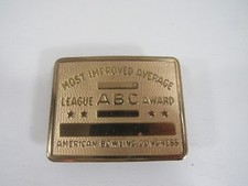 American Bowling Congress Most Improved Average League ABC Award Belt Buckle