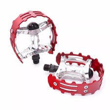 Old School Bicycle pedals 9/16" Spindle Bear Trap BMX MTB Bike Red WELLGO