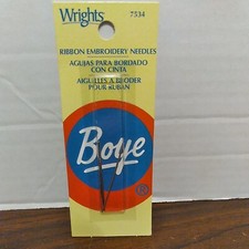 2pc Wrights  7534 Boye RIBBON EMBROIDERY NEEDLES  NIP 