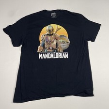 Star Wars The Mandalorian Baby Yoda Shirt Men 2XL Black Short Sleeve Graphic Tee