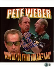 PETE WEBER SIGNED AUTOGRAPHED 8x10 PHOTO CELEBRATED BOWLER BOWLING BECKETT BAS