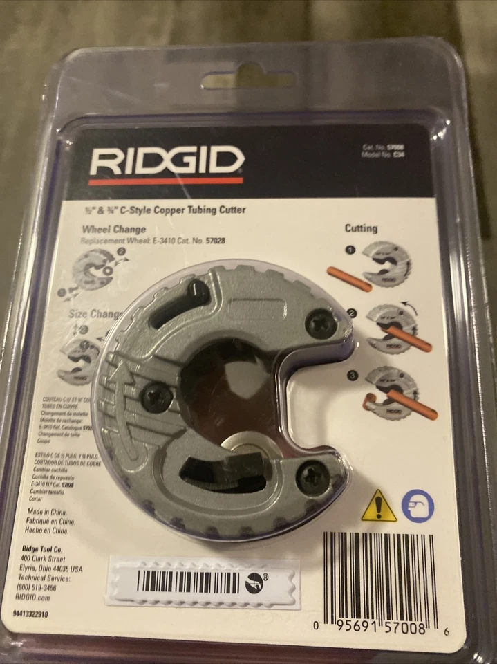 RIDGID 57008 C-Style Close Quarters Copper Tubing Cutter, 0.5" and 0.75" New - Image 4 of 4