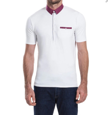 Herren Poloshirt Chess London James Anderson Sandy Lane weiß Slim Fit