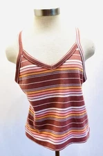 NWT SO GOODS FOR LIFE Juniors Sleeveless Pullover V-Neck Striped Shirt Size XL