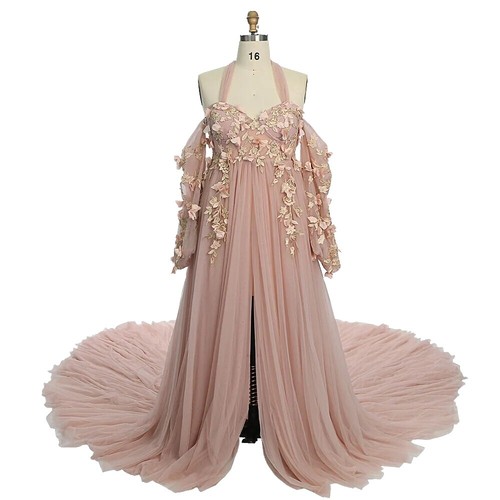 Nightway Womens 4 Rose Gold Floral Off The Shoulder Long Gown Dress NWT  AS19 | eBay