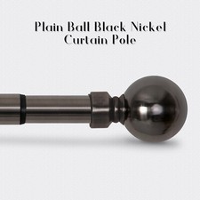 Extendable Eyelet Metal Curtain Pole 28mm Rail With Finials Rings Rod Fittings