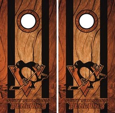 Pittsburgh Penguins Cornhole Wrap Game Skin Decal Wood Design