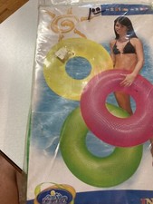 Vintage Intex The Wet Set Ring Pool Float Lime Green 2003 36" New In Package