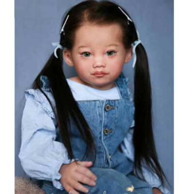 30inch Finished Reborn Doll Assembled Toddler Girl Long Rooted Hair Handmade Toy
