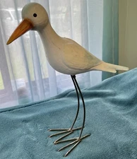 NICE FOLK ART SHORE BIRD SEA BIRD SAND PIPER RESIN THAT LOOKS LIKE CARVED WOOD.