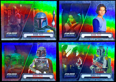BOBA FETT 2016 Star Wars Evolution Foil Cards #51 to #54