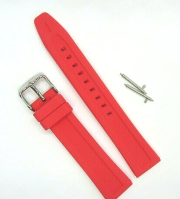 Fossil Original Replacement Silicone BQ3212 Watch Strap Pink Red 18 mm