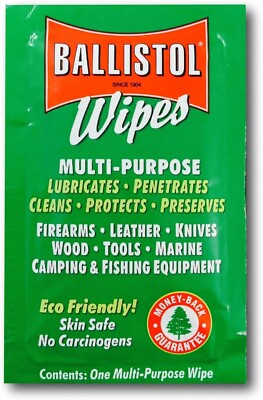 Ballistol 120106 Multi-Purpose Wipes 10 pack Protects & Preserves