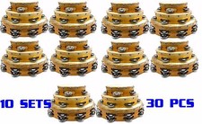 Wood Tambourines 10 X Set of 3 WHOLESALE LOT OF 30 PIECES TOP Quality W/ BAGS