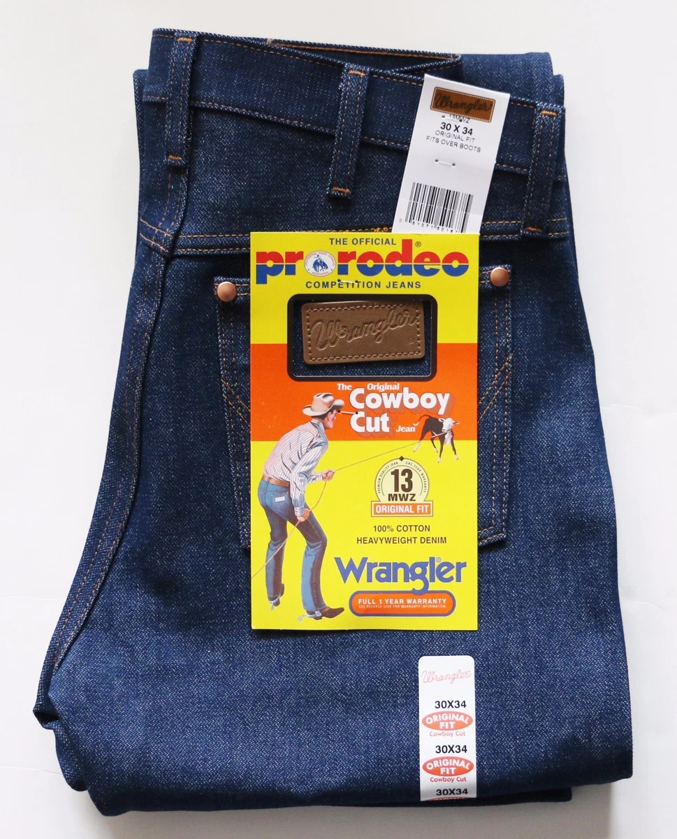 New Wrangler Cowboy Cut 13MWZ Original Fit Jeans Rigid Indigo Men's Sizes