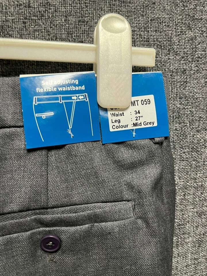 Calça Chums cinza médio mistura de lã cintura flexível 34x27 TD024 AA 08 - Imagem 3 de 3