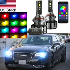2x 9005 RGB LED App Control Headlight High/Low Beam Bulb For 16-19 Chrysler 300