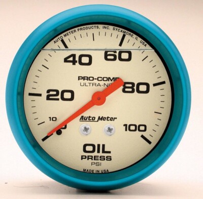 2-5/8 Ultra-Nite Öldruckanzeige Messuhr Gauge 0-100psi AUTO METER 4221
