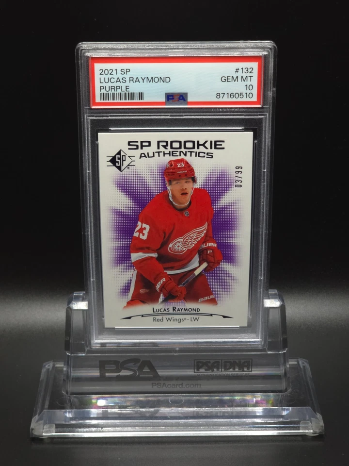 Lucas Raymond 2021-22 UD SP Authentic Rookie Purple #132 Gem PSA 10 #03/99 - Image 2 of 4