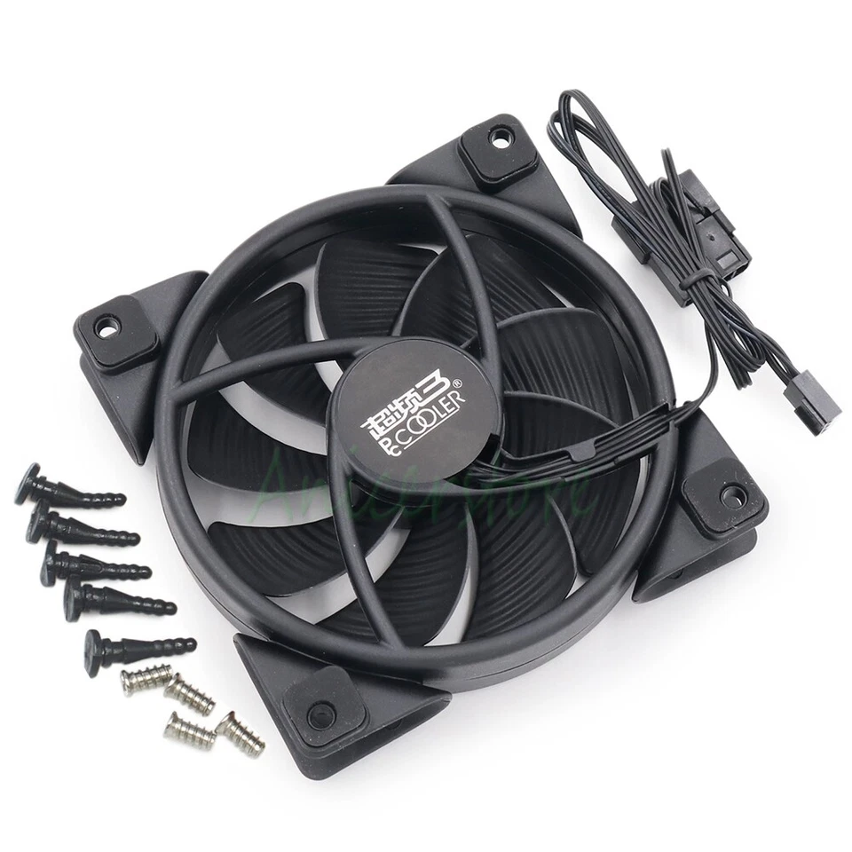 120mm LED Ring Annular Solar Eclipse 3Pin/4Pin Computer Case Silent Cooling Fan - Image 2 of 4