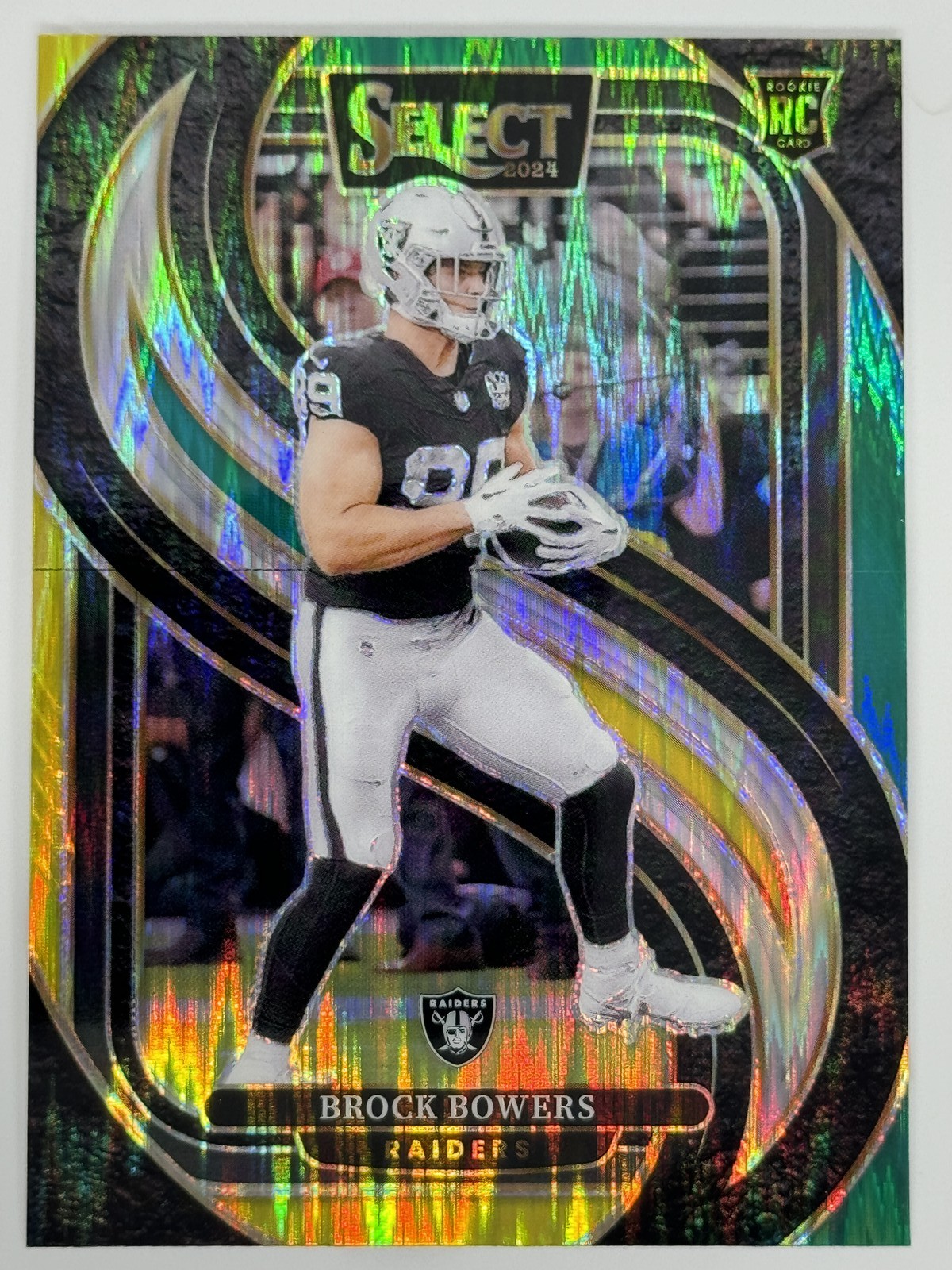 Brock Bowers RC GREEN YELLOW SHOCK 2024 Select Premier Level #118