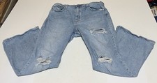 Levi  s Premium 70s High Flare Jeans Women  s 34x30 Red Tab Blue Denim Bell Bottom