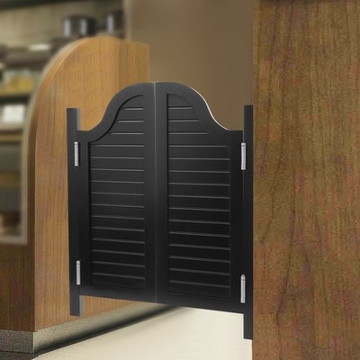 Wood Swinging Door Wall-mounted Double Half Cafe Doors Saloon Bar W/ Metal Hinge