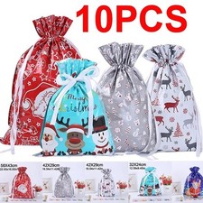 10X Extra Large Christmas Sacks Reusable Drawstring Wrap Present Gift Party Bags