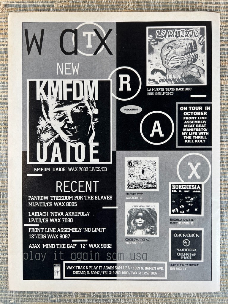 Wax Trax Records Play It Again Sam USA KMFDM La Muerte 1989 