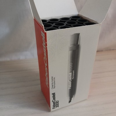 Faber Castell Black Marker 3000 - 1 Dozen Chisel tip Permanent  Ink 64291