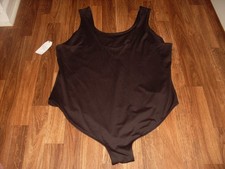 Womens Time And Tru Smoothing Bodysuit Size XXXL 22 Black Sleeveless One Piece